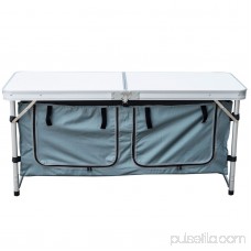 Outsunny 48in. Aluminum Folding Storage Organizer Camp Table with Carrying Handle